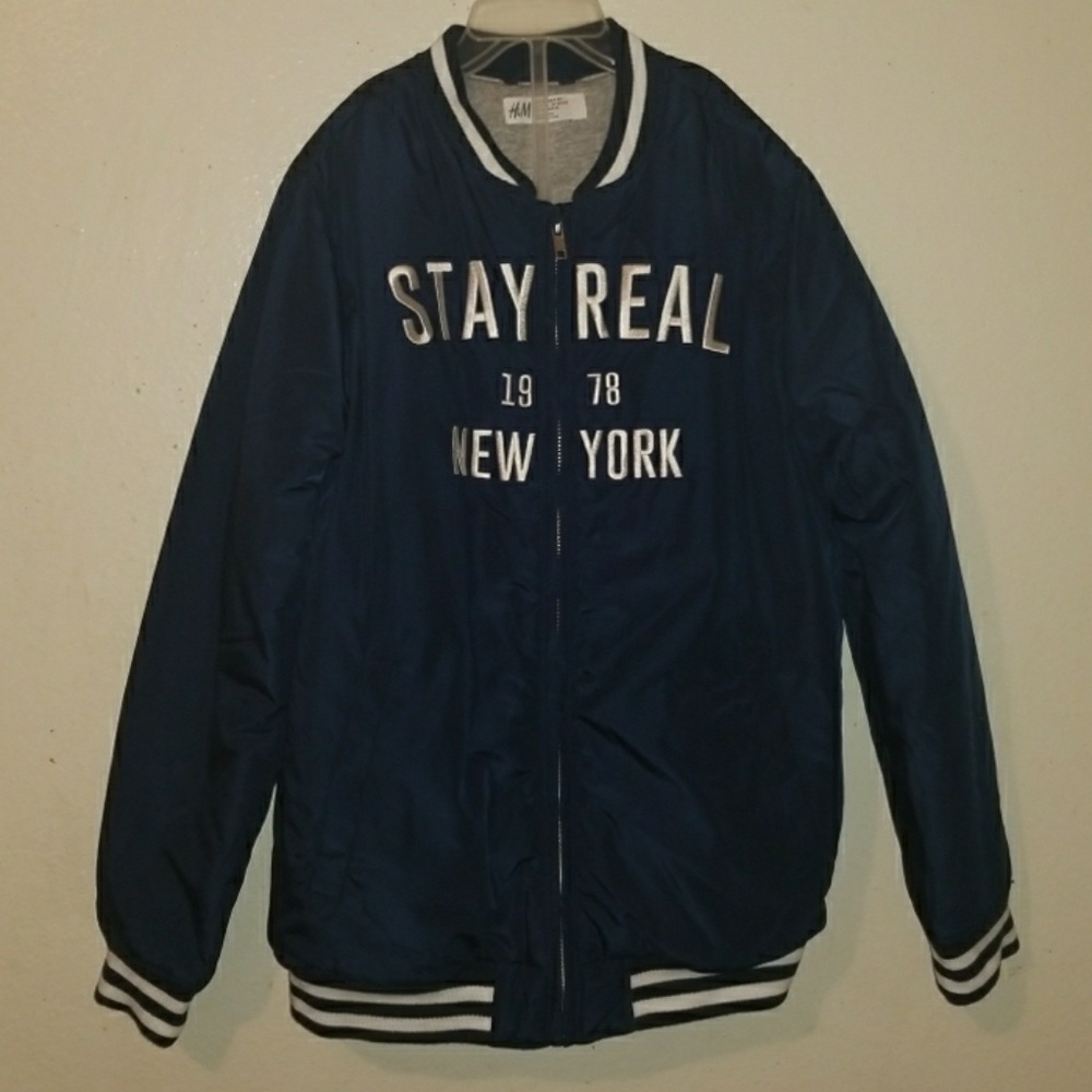 H&M Boys Stay Real Bomber Jacket